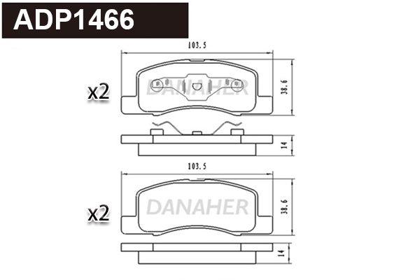 Brake Pad Set, disc brake (ADP1466)