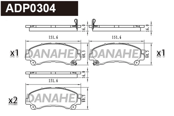 Brake Pad Set, disc brake (ADP0304)