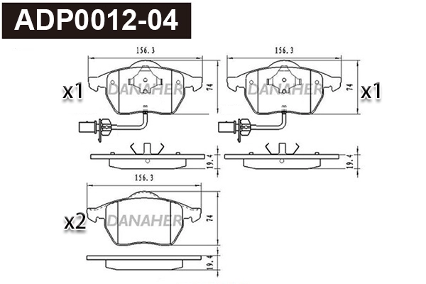 Brake Pad Set, disc brake (ADP0012-04)