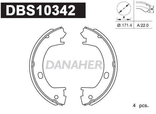 Brake Shoe Set, parking brake (DBS10342)