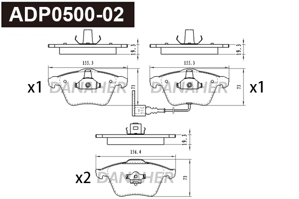 Brake Pad Set, disc brake (ADP0500-02)