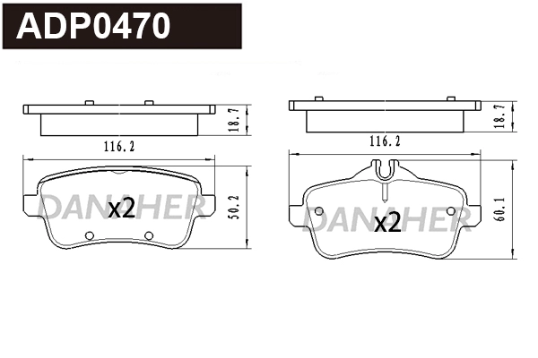 Brake Pad Set, disc brake (ADP0470)