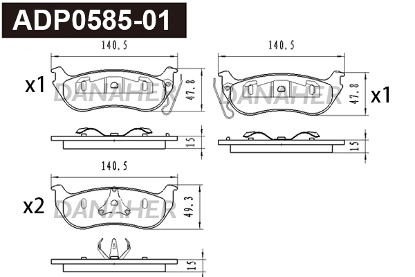 Brake Pad Set, disc brake (ADP0585-01)