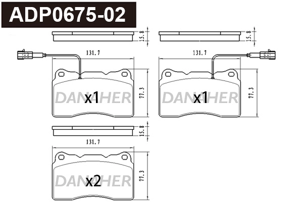 Brake Pad Set, disc brake (ADP0675-02)
