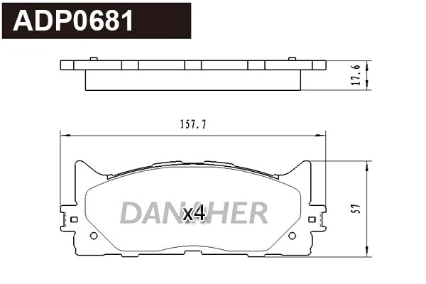 Brake Pad Set, disc brake (ADP0681)