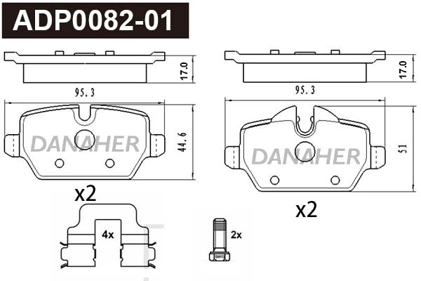 Brake Pad Set, disc brake (ADP0082-01)