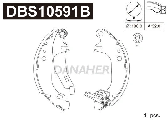 Brake Shoe Set (DBS10591B)