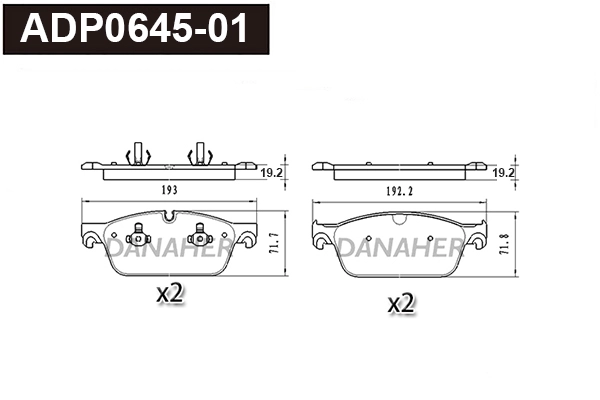 Brake Pad Set, disc brake (ADP0645-01)