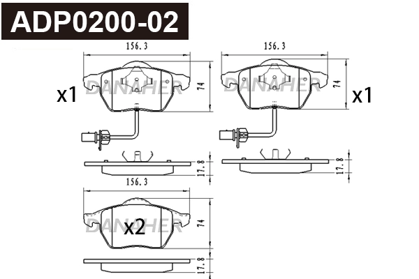 Brake Pad Set, disc brake (ADP0200-02)