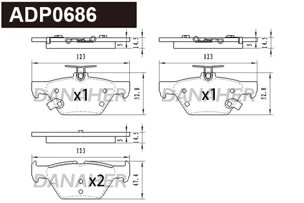 Brake Pad Set, disc brake (ADP0686)