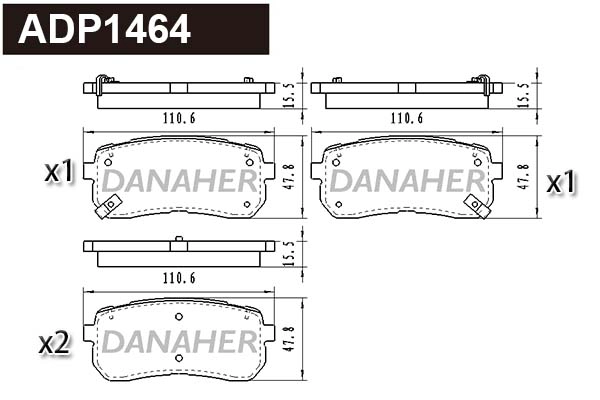 Brake Pad Set, disc brake (ADP1464)