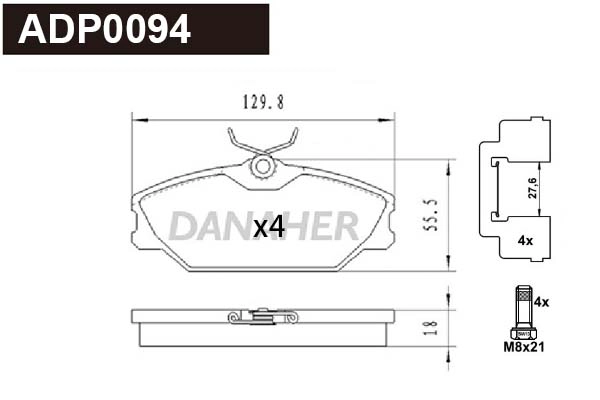 Brake Pad Set, disc brake (ADP0094)