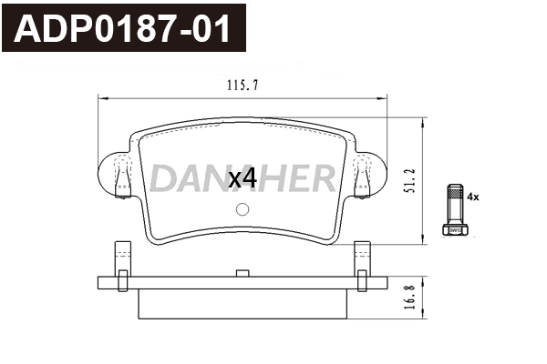 Brake Pad Set, disc brake (ADP0187-01)