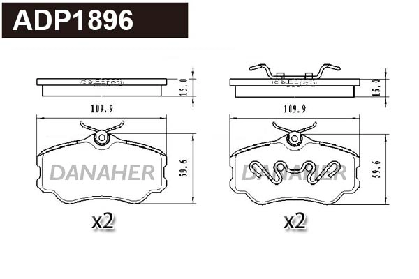 Brake Pad Set, disc brake (ADP1896)