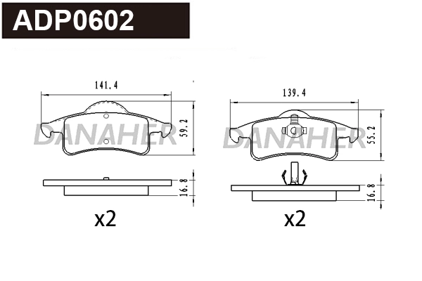 Brake Pad Set, disc brake (ADP0602)