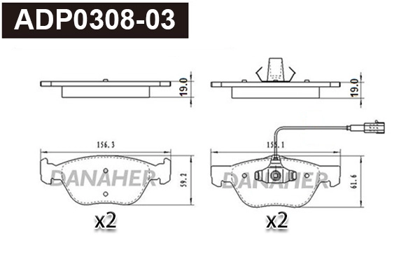 Brake Pad Set, disc brake (ADP0308-03)