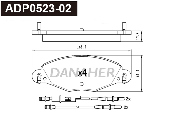 Brake Pad Set, disc brake (ADP0523-02)