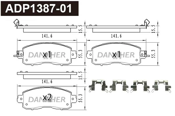 Brake Pad Set, disc brake (ADP1387-01)