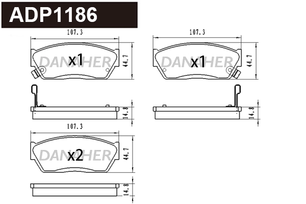 Brake Pad Set, disc brake (ADP1186)