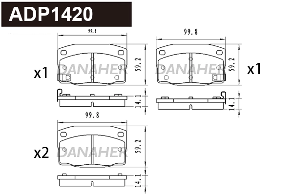 Brake Pad Set, disc brake (ADP1420)