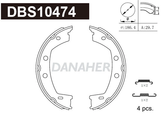 Brake Shoe Set, parking brake (DBS10474)