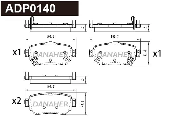 Brake Pad Set, disc brake (ADP0140)