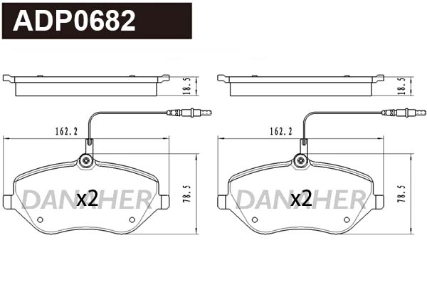 Brake Pad Set, disc brake (ADP0682)