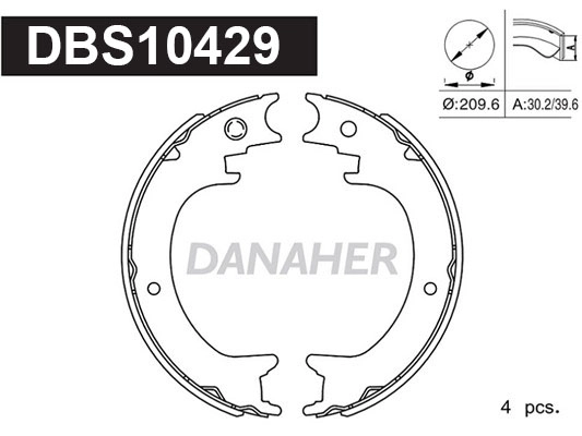 Brake Shoe Set, parking brake (DBS10429)