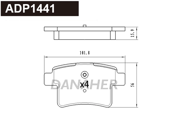 Brake Pad Set, disc brake (ADP1441)