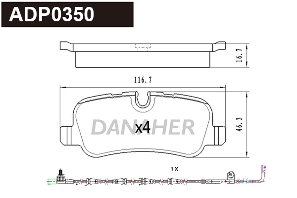 Brake Pad Set, disc brake (ADP0350)