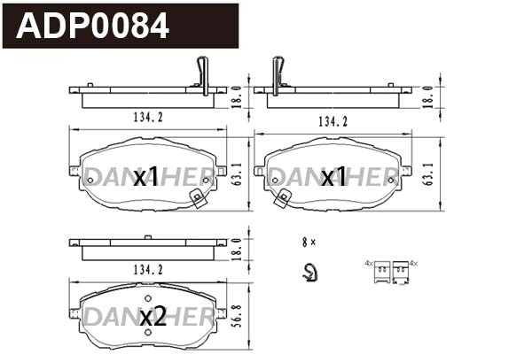 Brake Pad Set, disc brake (ADP0084)