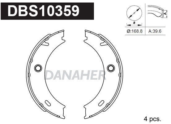 Brake Shoe Set, parking brake (DBS10359)