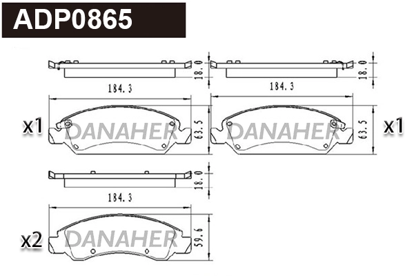Brake Pad Set, disc brake (ADP0865)
