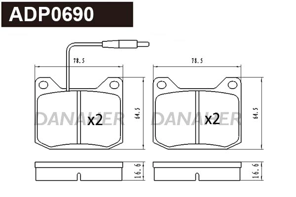 Brake Pad Set, disc brake (ADP0690-01)