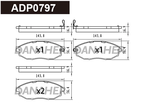 Brake Pad Set, disc brake (ADP0797)
