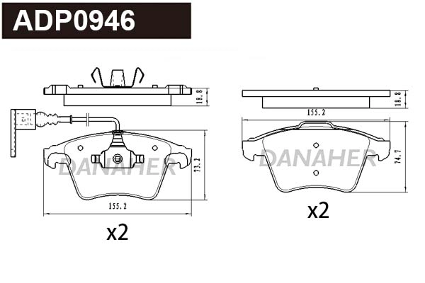 Brake Pad Set, disc brake (ADP0946)