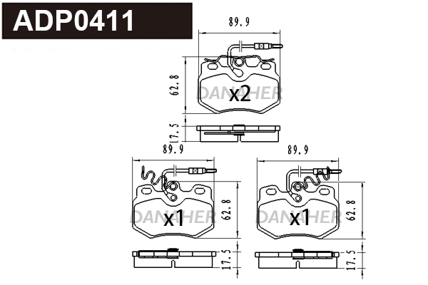 Brake Pad Set, disc brake (ADP0411)