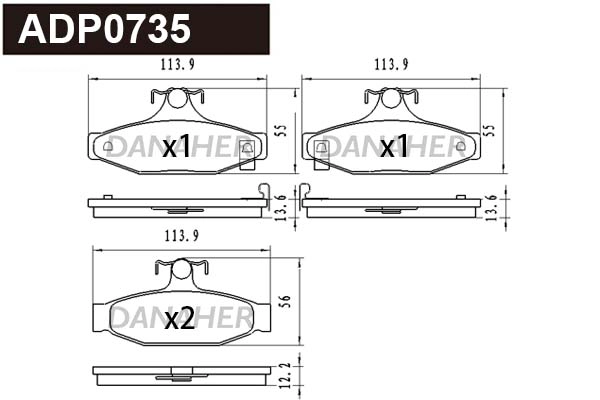Brake Pad Set, disc brake (ADP0735)