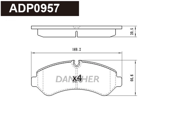 Brake Pad Set, disc brake (ADP0957)