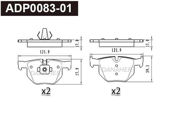 Brake Pad Set, disc brake (ADP0083-01)