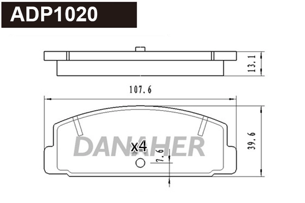 Brake Pad Set, disc brake (ADP1020)