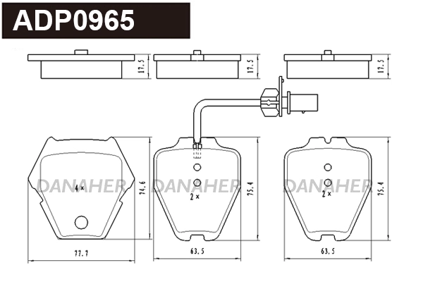 Brake Pad Set, disc brake (ADP0965)