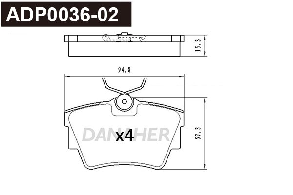 Brake Pad Set, disc brake (ADP0036-02)