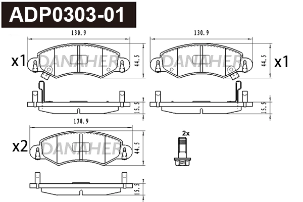 Brake Pad Set, disc brake (ADP0303-01)