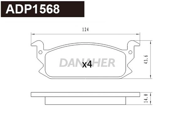 Brake Pad Set, disc brake (ADP1568)