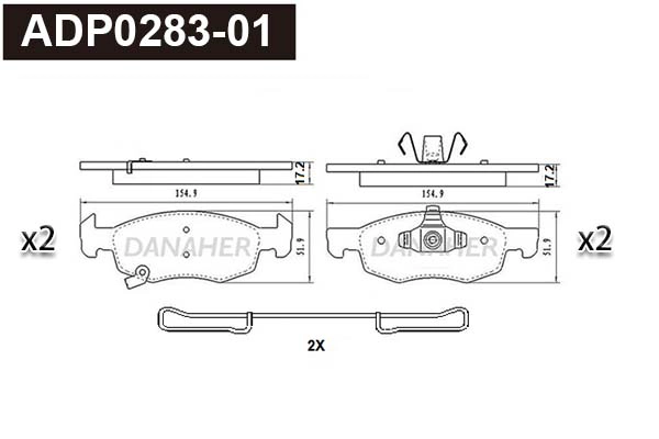 Brake Pad Set, disc brake (ADP0283-01)
