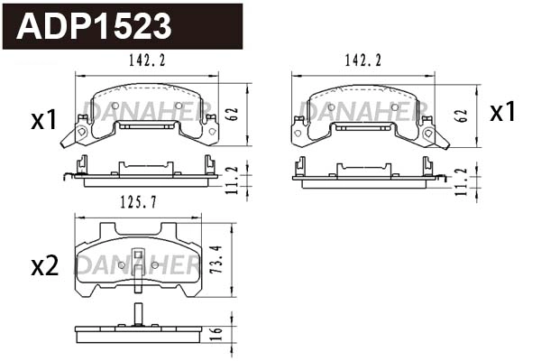 Brake Pad Set, disc brake (ADP1523)
