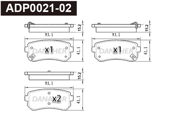 Brake Pad Set, disc brake (ADP0021-02)