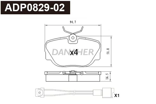 Brake Pad Set, disc brake (ADP0829-02)
