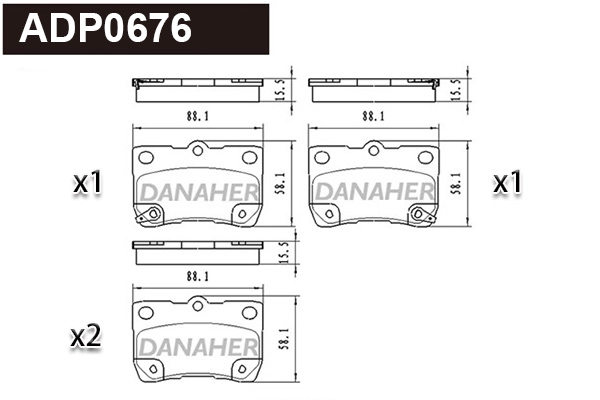 Brake Pad Set, disc brake (ADP0676)